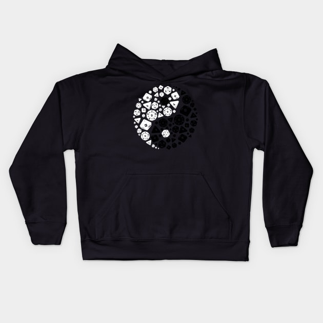 Dice Ying Yang Funny Design for Gamers Men Women and Kids Kids Hoodie by HopeandHobby